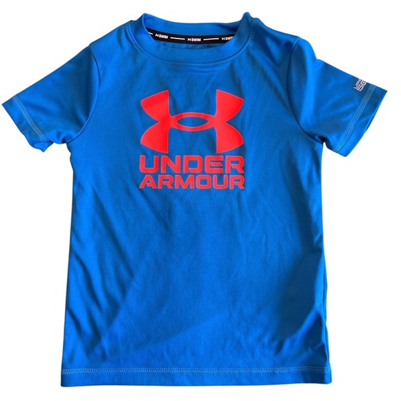 Under Armour Boys Blue Short Sleeve Rash Guard Swim Shirt - Size 4T - Picture 2 of 4